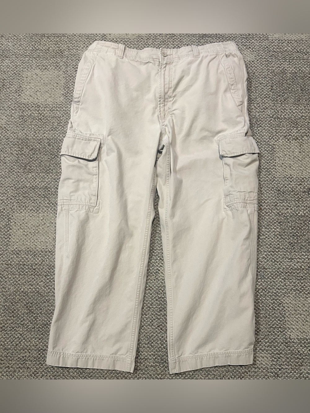Gap Y2K Cargo Pants Mens 36x28 khaki Loose Fit Paratrooper Trousers Baggy